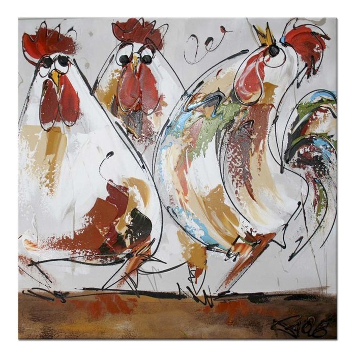 De haan zegt | Origineel schilderij