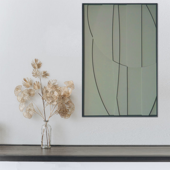 Bergamo Grijsgroen | 3D Wanddecoratie met relief