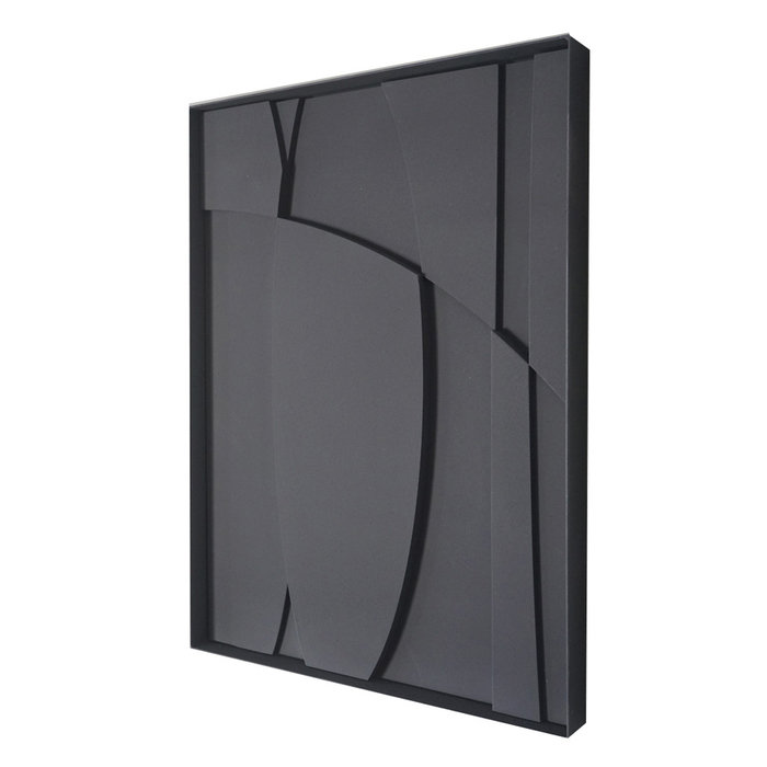 Genua Zwart | 3D Wanddecoratie met relief