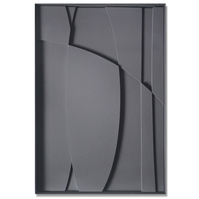 Genua Zwart | 3D Wanddecoratie met relief