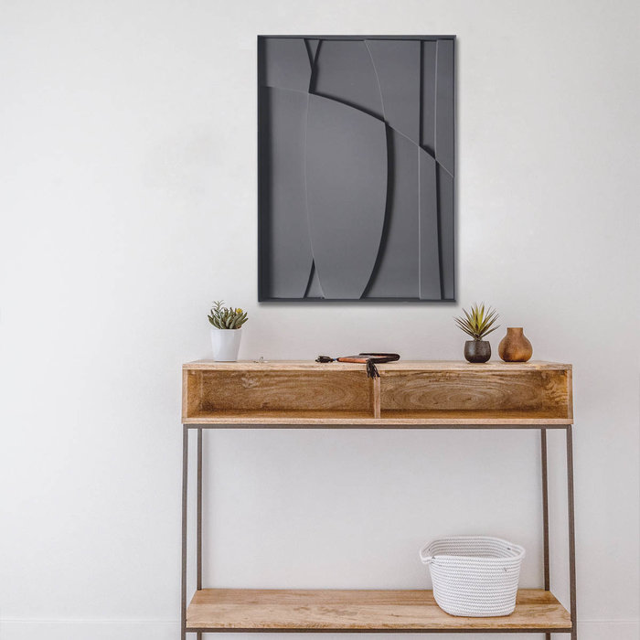 Genua Zwart | 3D Wanddecoratie met relief