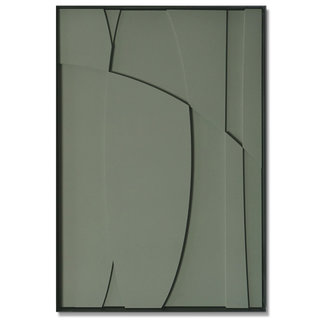 3D Wandrelief | Genua Groen | Stalen lijst