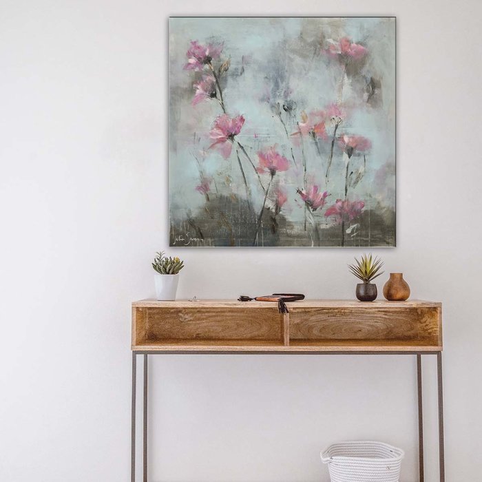 Pink Flowers II | Origineel schilderij