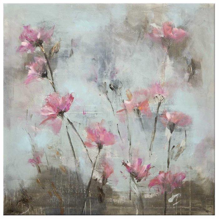 Pink Flowers II | Origineel schilderij