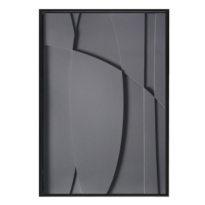 Genua Zwart | 3D schilderij met houten baklijst