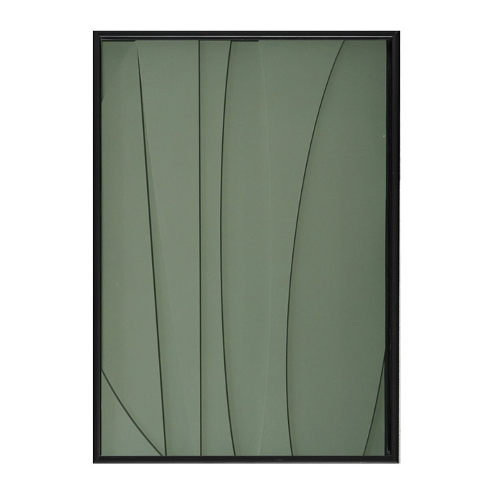 Milan Grijsgroen l | 3D schilderij met houten baklijst