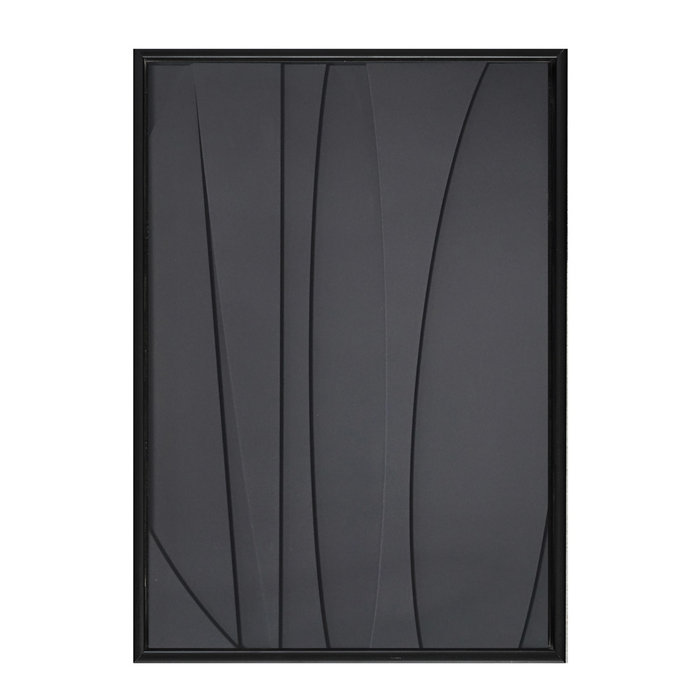 Milan Zwart l | 3D schilderij met houten baklijst