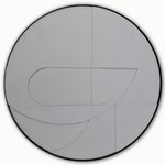 Denver 1 Grijs l | Rond 3D schilderij met stalen frame