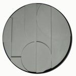 Denver Grijsgroen 4 | Rond 3D schilderij met stalen frame