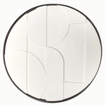 Denver Wit 6 | Rond 3D schilderij met stalen frame