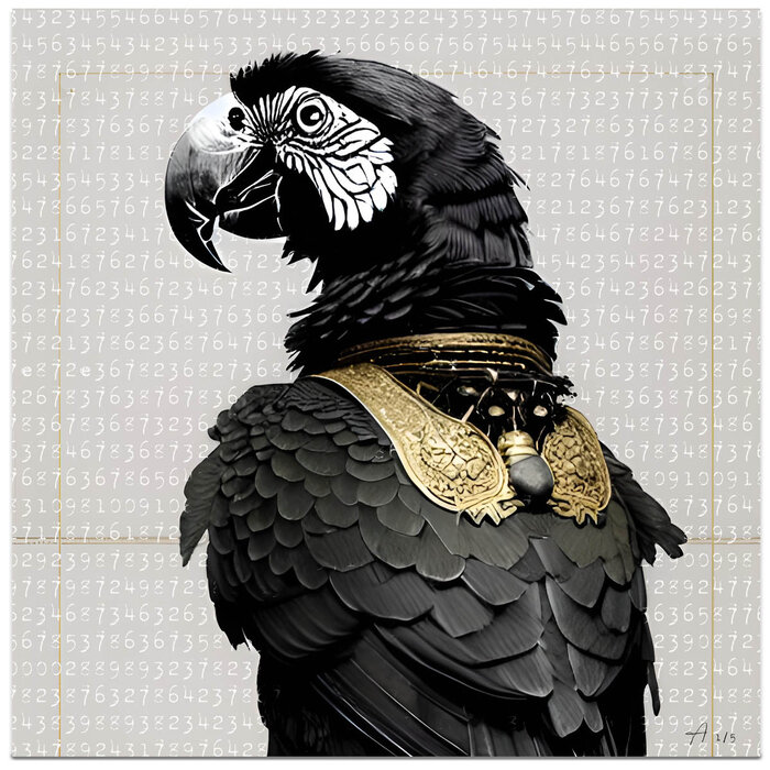 Parrot and the numbers | AI Digitale Kunst