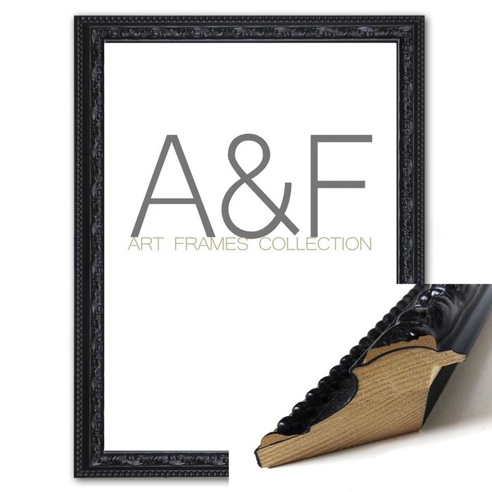 Lijst Kelston Zwart | Zwarte barokke wissellijst