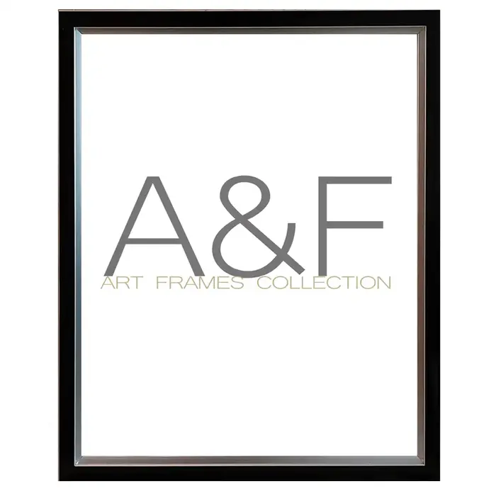 Lijst Isra | Hoogglans zwarte lijst met zilver