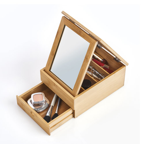 Zeller Present Kosmetik-Organizer aus Holz mit Spiegel Zeller Present