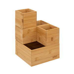 Stapelbares Bambus-Boxen-Set Five®