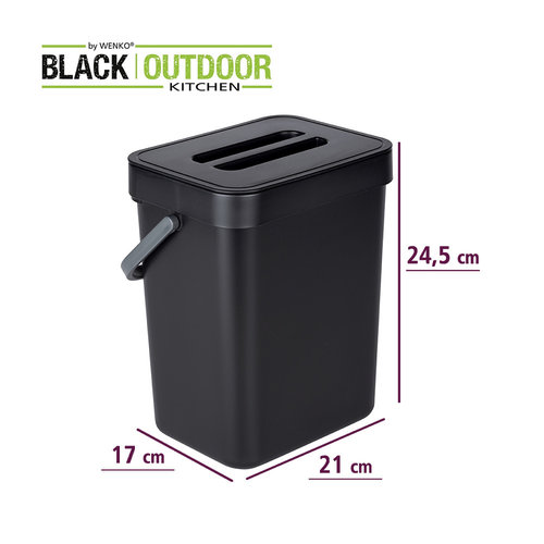 Wenko Mini-Mülleimer hängend Wenko - Black Outdoor Kitchen