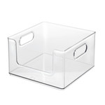 The Home Edit Aufbewahrungsbox transparent stapelbar vorne offen 25x25 cm