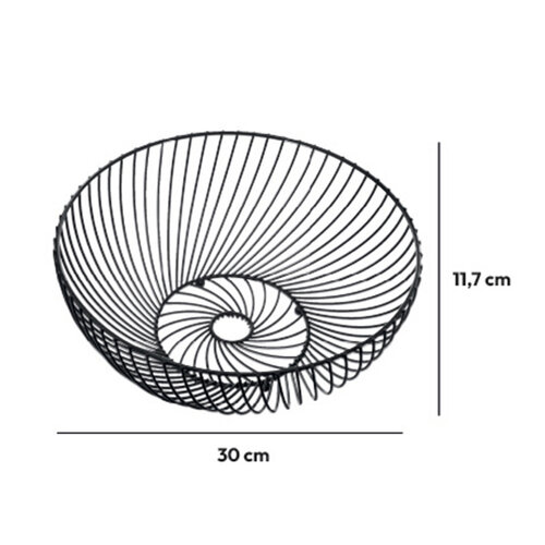 Five® Gedrehter Obstkorb schwarz Ø30 cm Five®