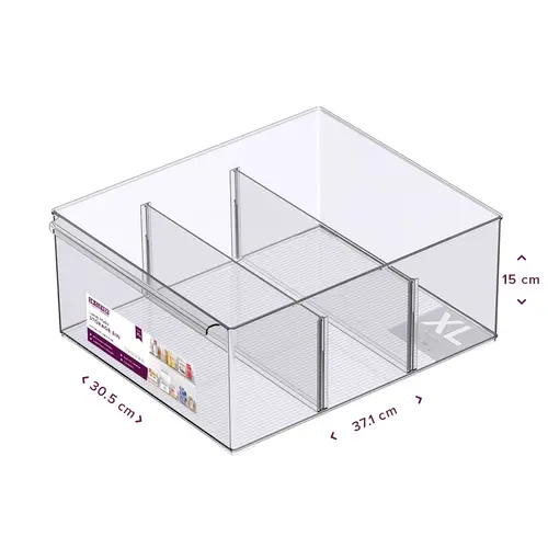 So Clever So Clever Aufbewahrungsbehälter tief Classic Clear | Herausnehmbare Trennwände