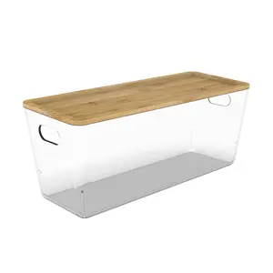 Transparenter Behälter mit Bambusdeckel 5 Liter Ezystorage