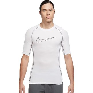 Nike Nike Pro Dri-FIT Tight Sportshirt Shortsleeve Heren Wit