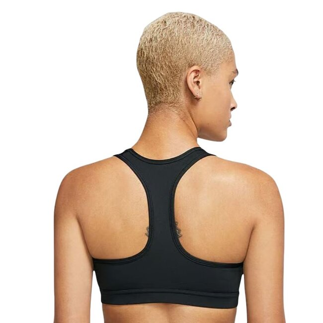 Nike Dri-fit Swoosh Medium-support Sport-BH Dames Zwart