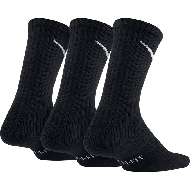 Nike Everyday Cushioned Crew 3-Pack Zwart