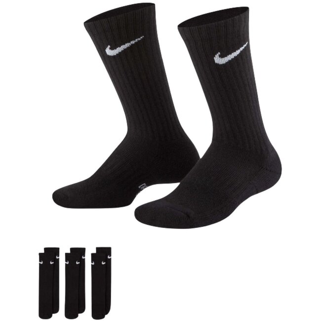 Nike Everyday Cushioned Crew 3-Pack Zwart