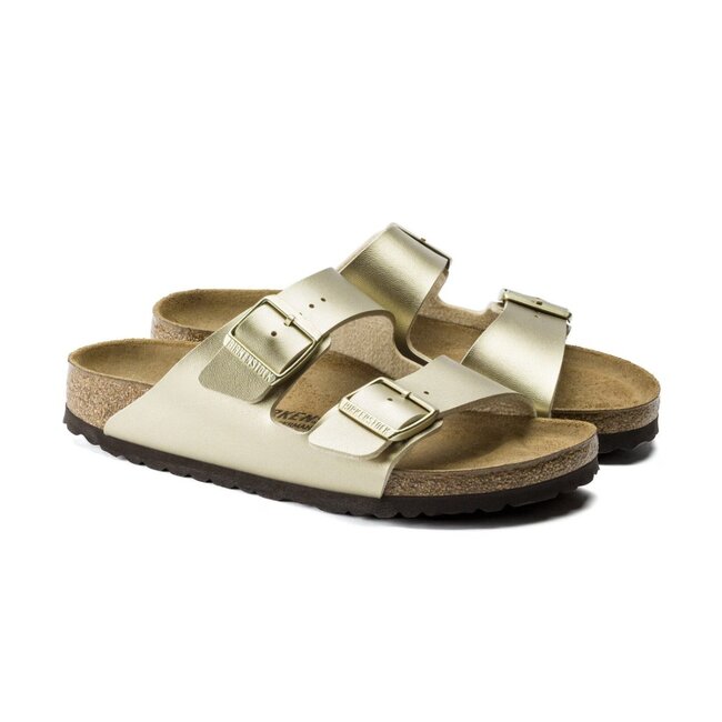 Birkenstock Arizona Birko-Flor Goud Smal Voetbed Dames Slipper