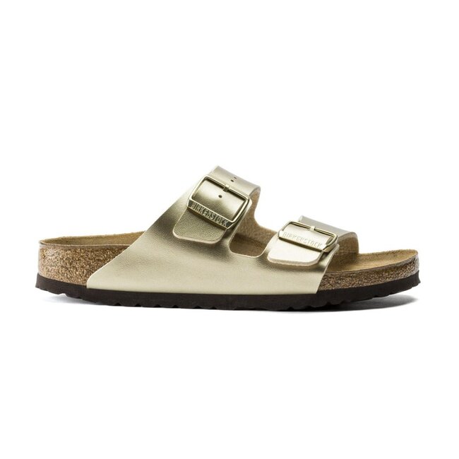 Birkenstock Arizona Birko-Flor Goud Smal Voetbed Dames Slipper