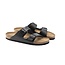 Birkenstock Arizona Natuurleer Zwart Smal Voetbed Dames Slipper