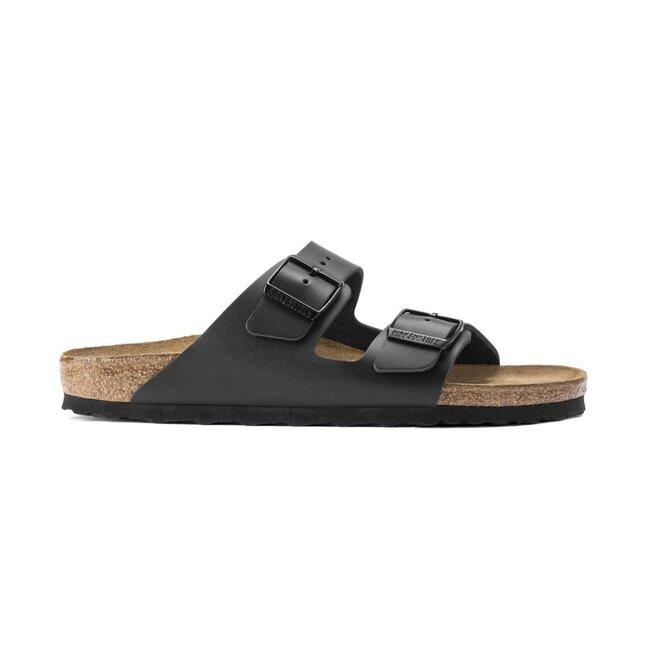 Birkenstock Arizona Natuurleer Zwart Smal Voetbed Dames Slipper