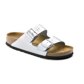 Birkenstock Birkenstock Arizona Birko-Flor Zilver Smal Voetbed Dames Slipper