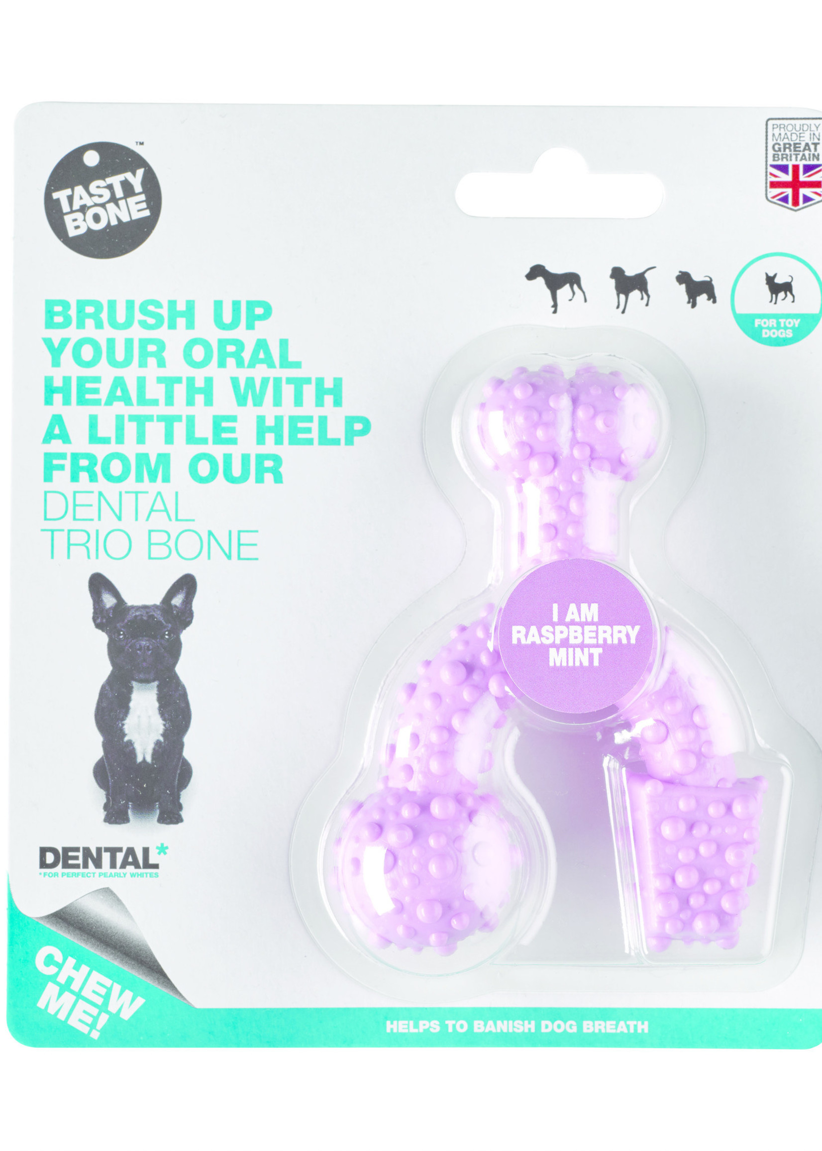 Tasty Bone Dental Trio Bone Raspberry & Mint Toy