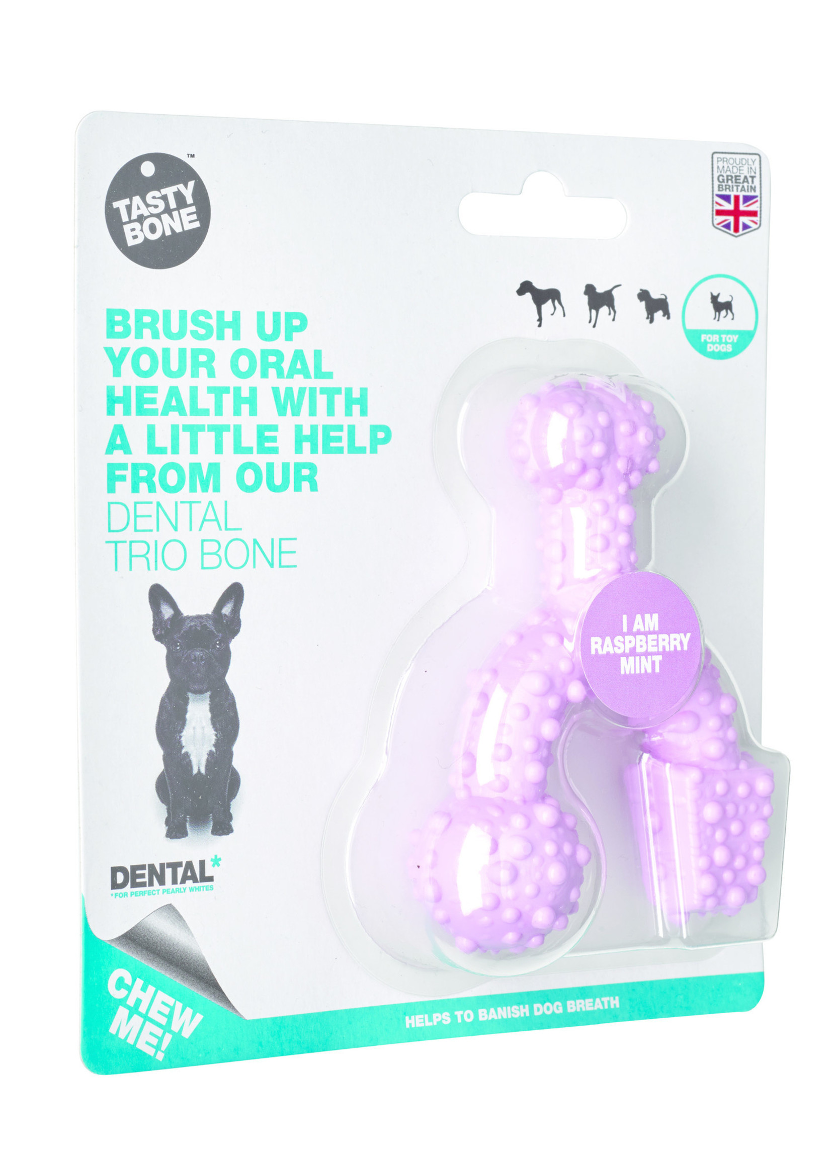 Tasty Bone Dental Trio Bone Raspberry & Mint Toy