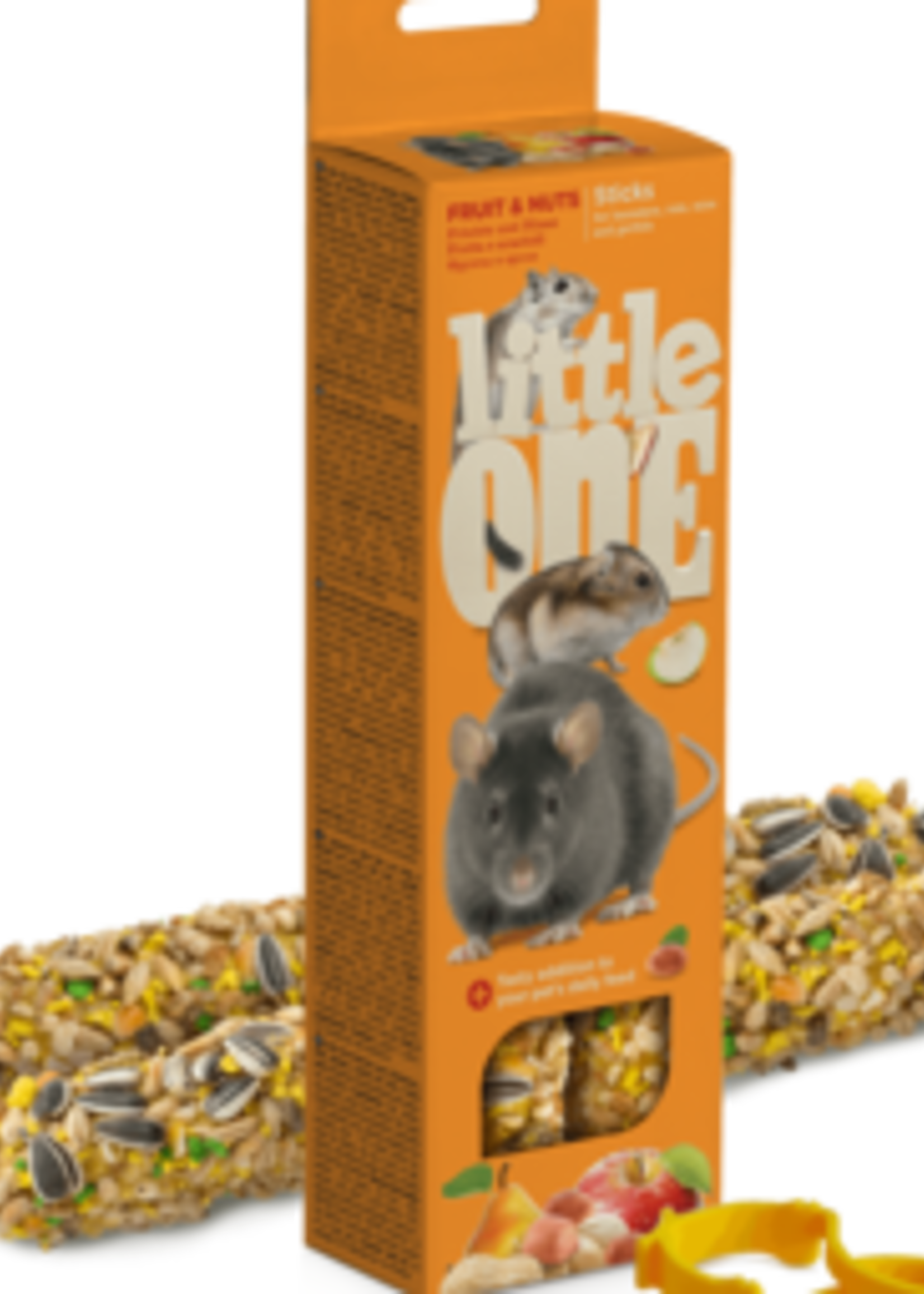 Little One Little One knabbelsticks voor hamsters, ratten, muizen en woestijnratten met fruit en noten
