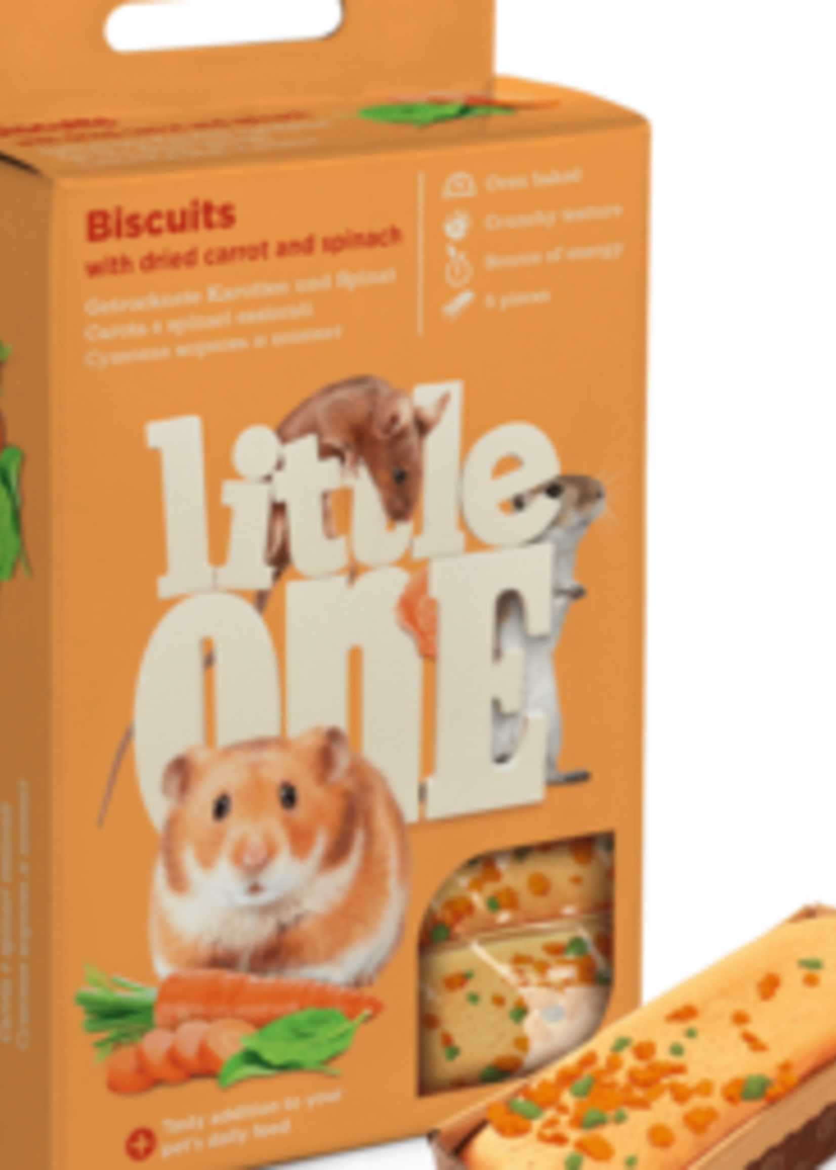 Little One Little One Koekjes met gedroogde wortel en spinazie voor kleine dieren