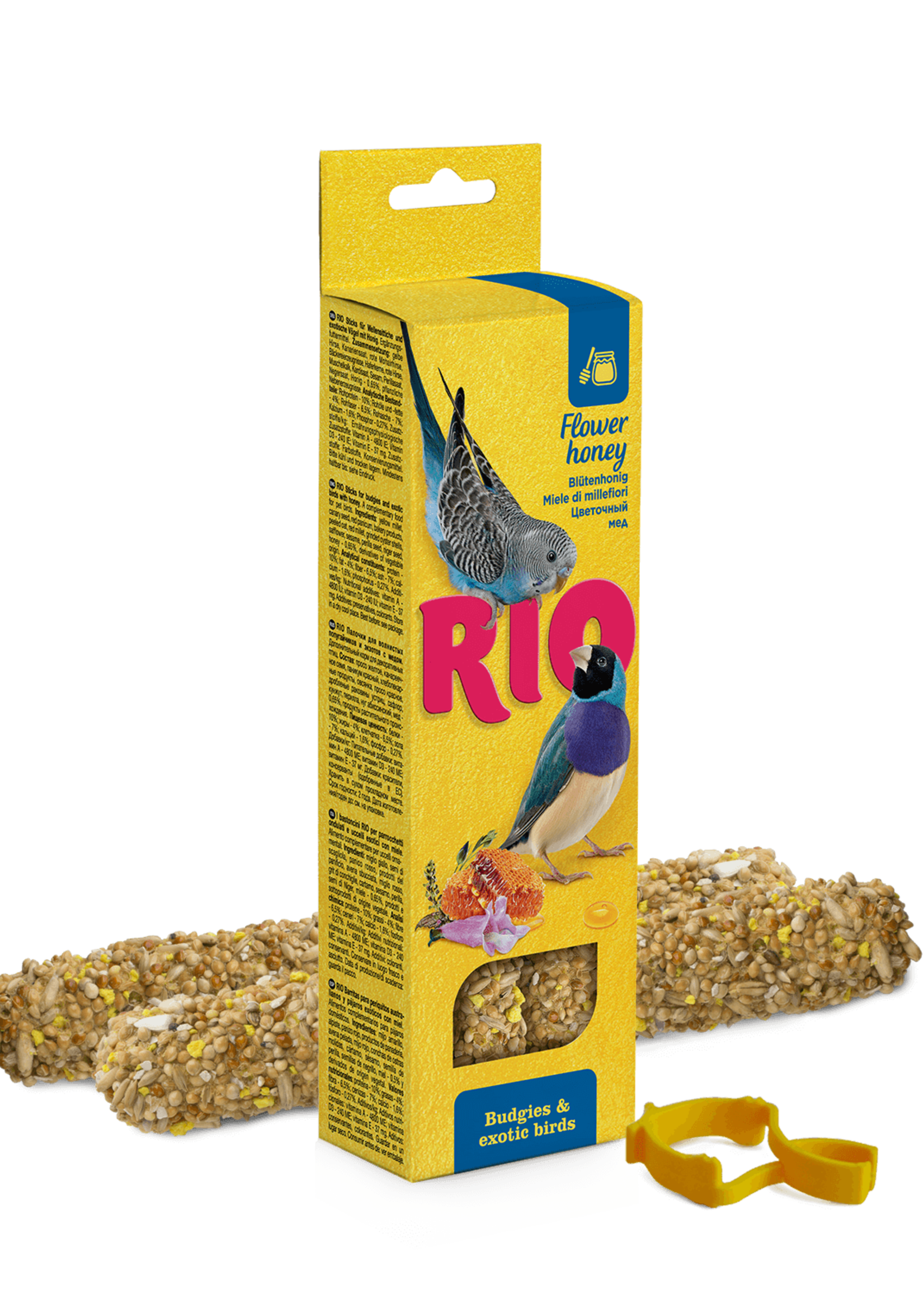 RIO Sticks voor parkieten en exotische vogels met honing, 2x40 gr