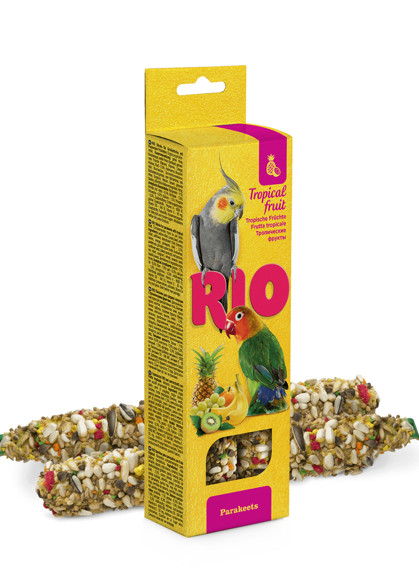 RIO Sticks voor parkieten met tropisch fruit, 2x75 gr