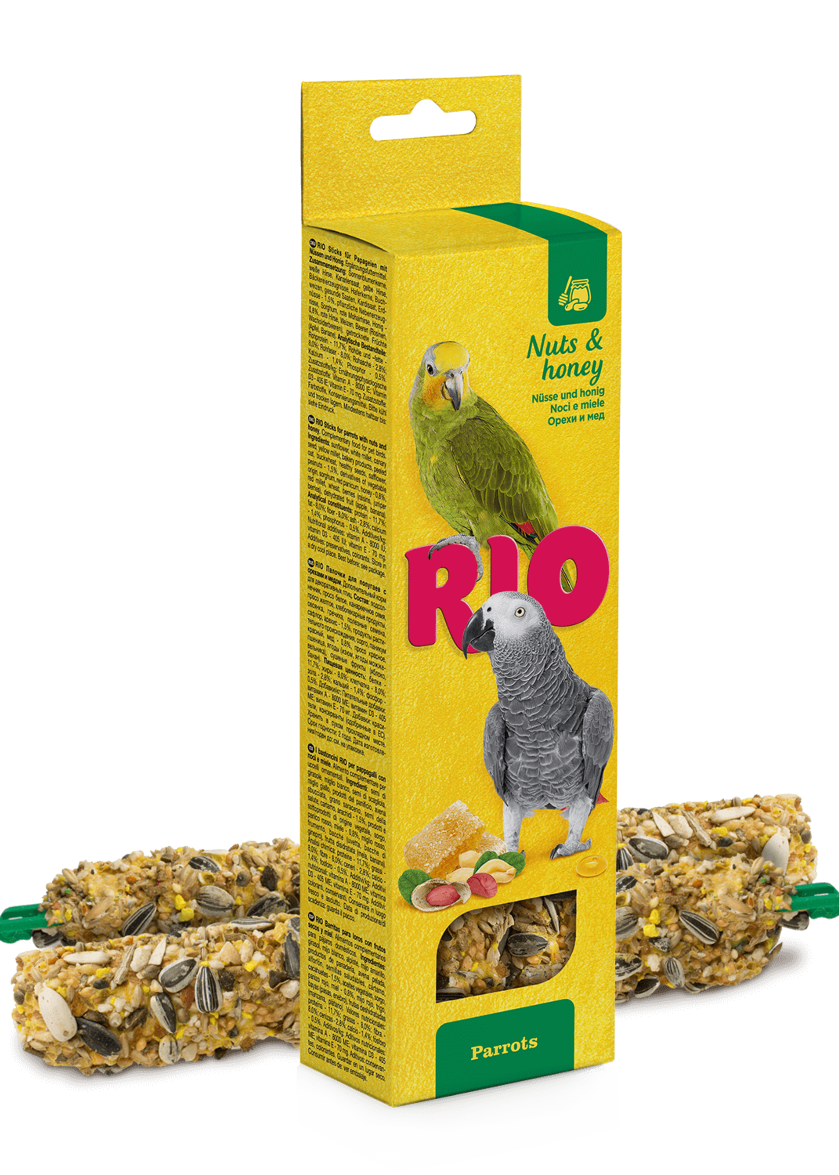 RIO Sticks voor papegaaien met honing en noten, 2x90 gr