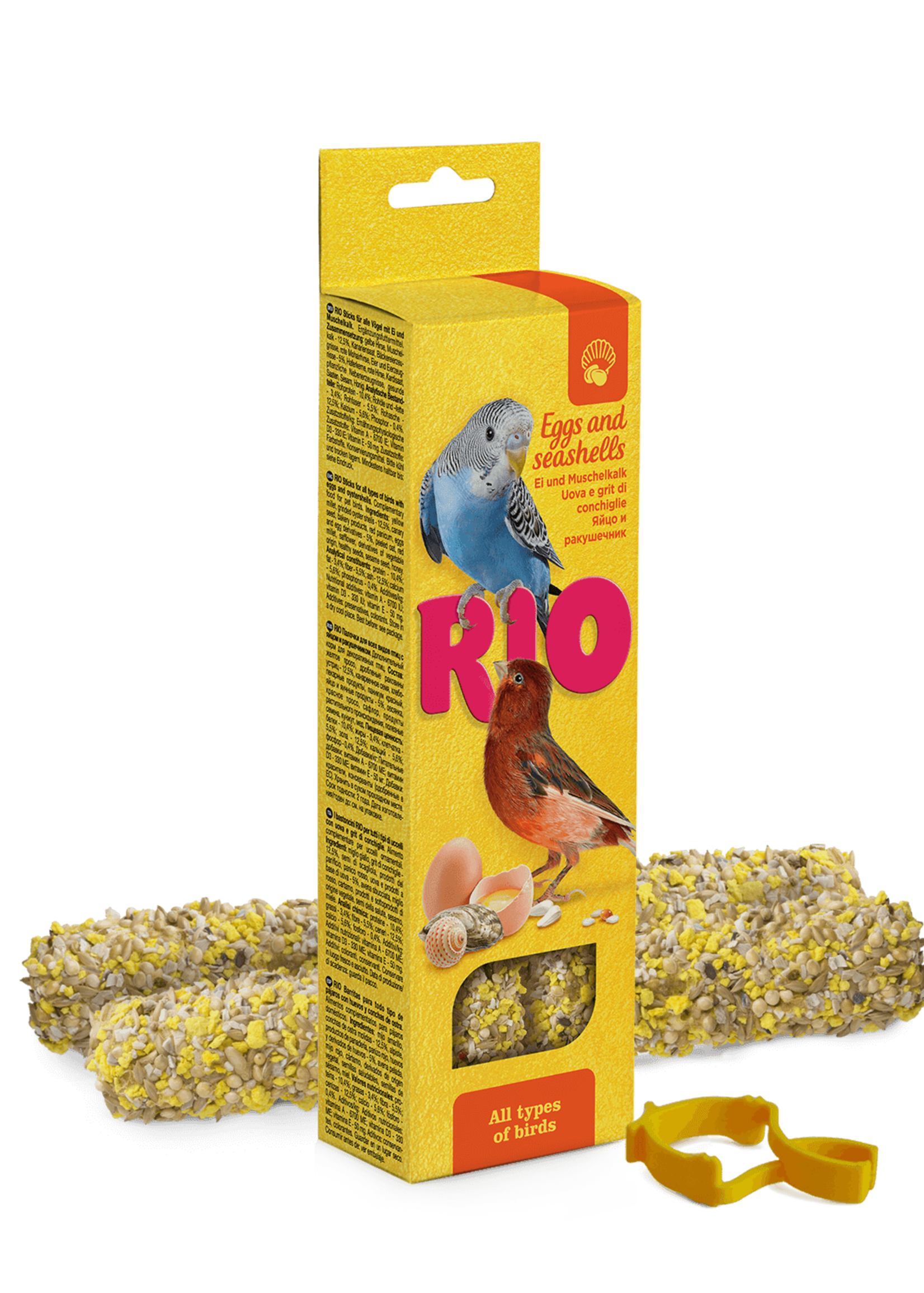 RIO Sticks voor alle vogels met eieren en zeeschelpen, 2x40 gr