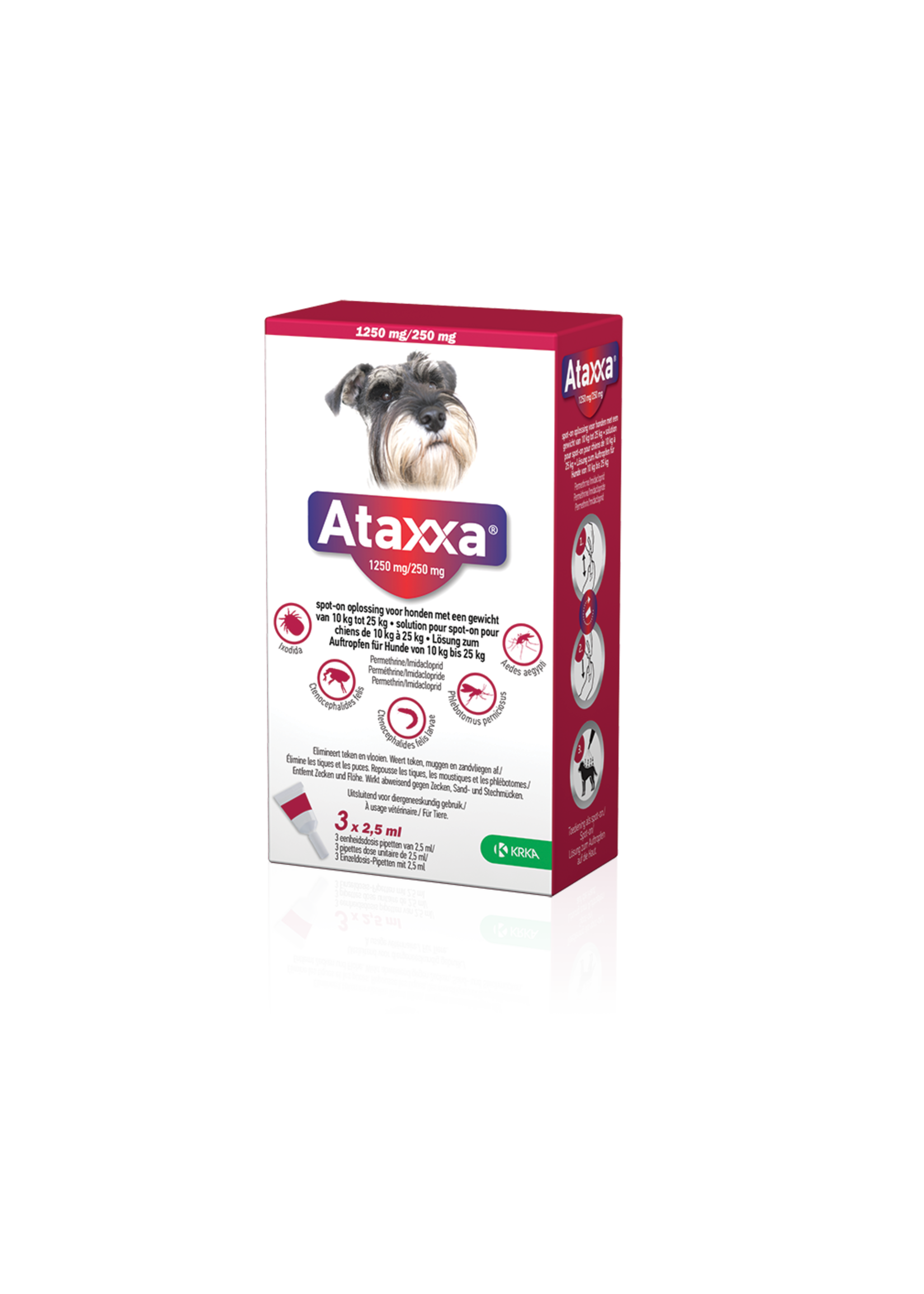 KRKA Ataxxa Spot on Hond L, 3 pipet 1250 mg/250 mg