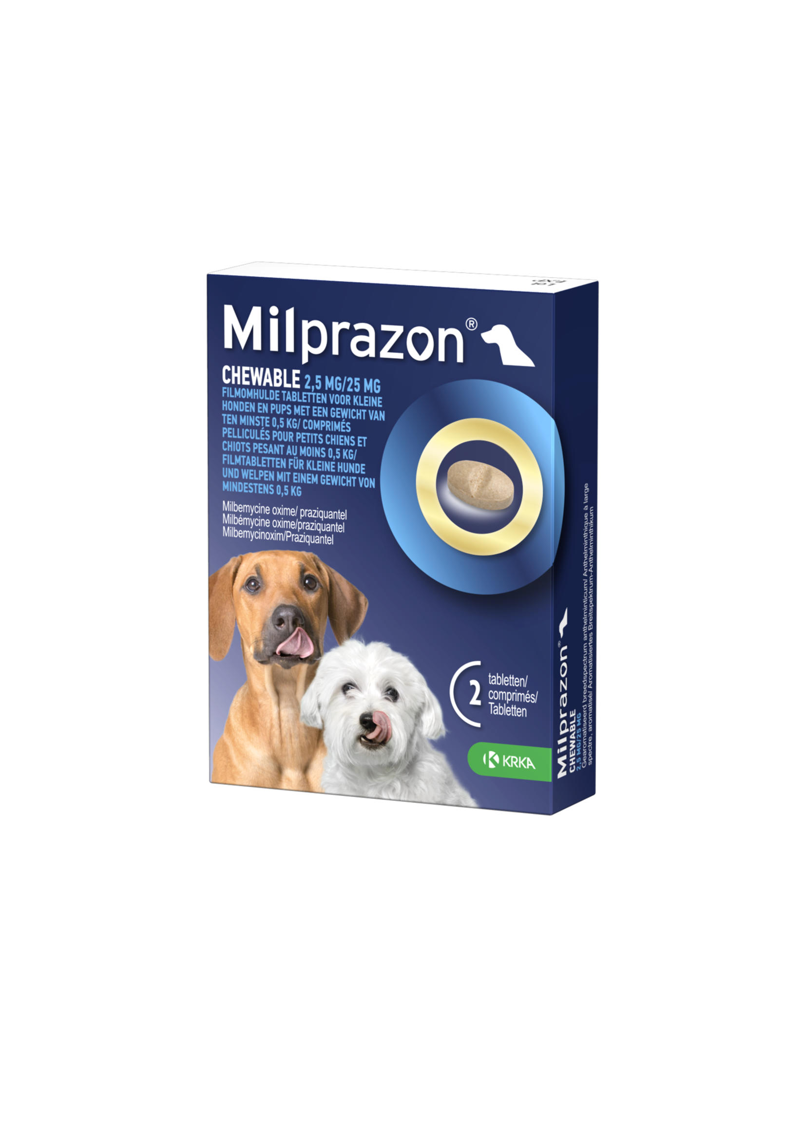 KRKA Milprazon Chewable Kleine Hond/Puppy 2,5mg/25mg chew