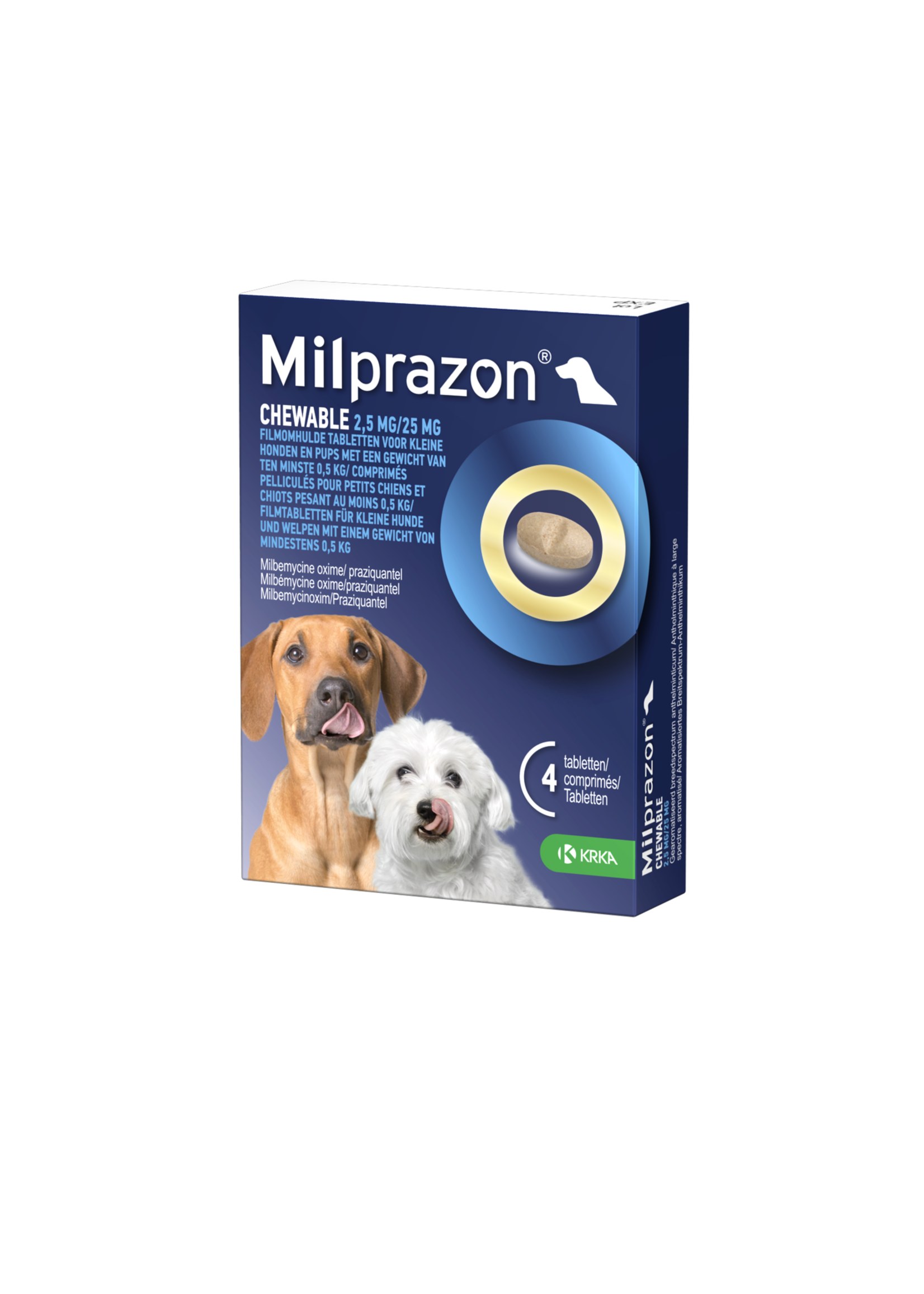 KRKA Milprazon Chewable Kleine Hond/Puppy 2,5mg/25mg chew