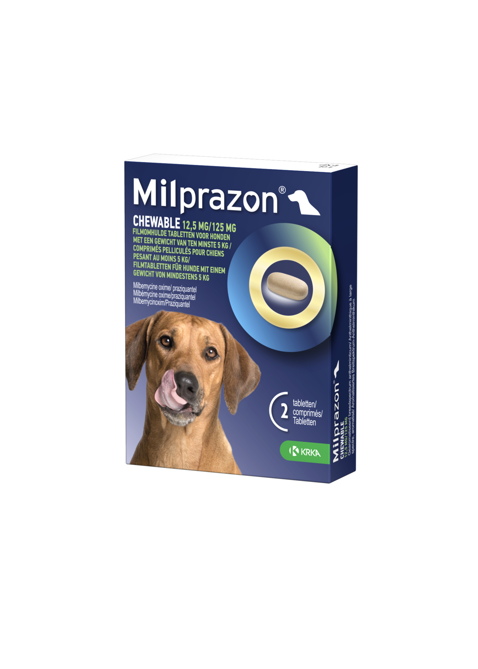 KRKA Milprazon Chewable Hond 12,5mg/125mg chew