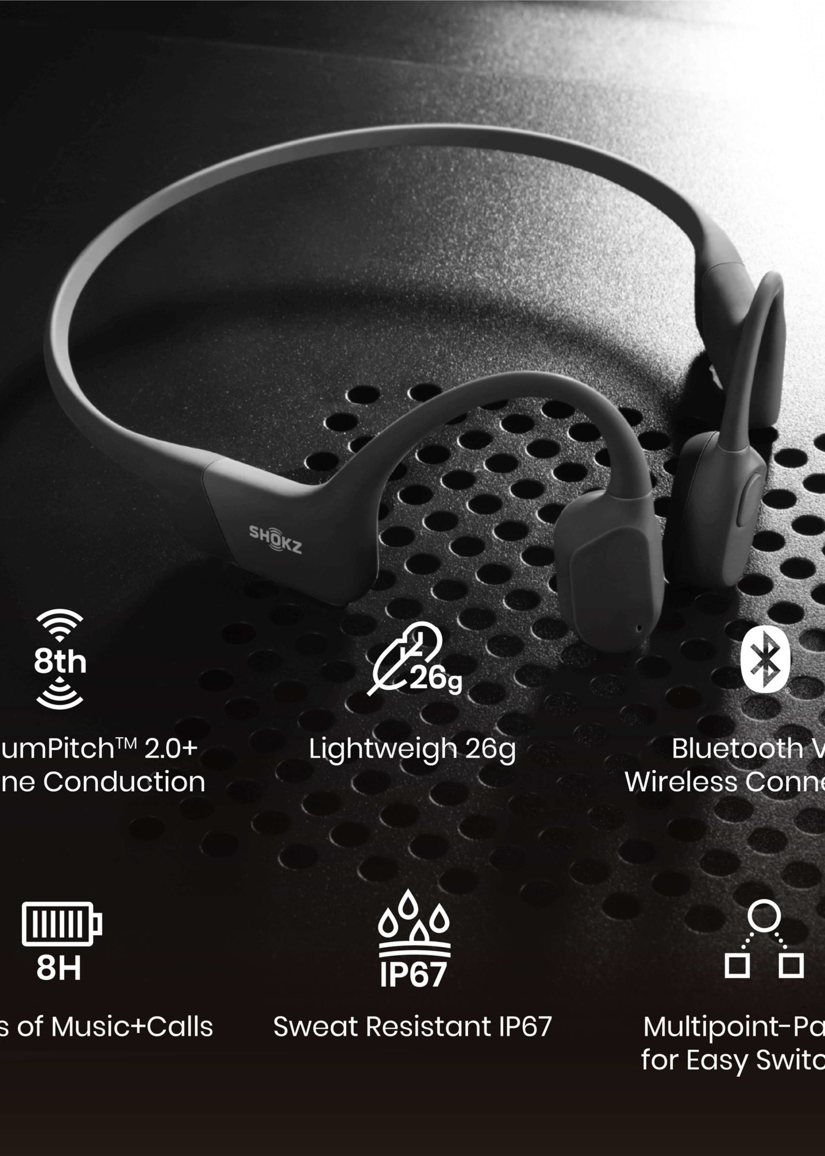 Shokz OpenRun Bone conduction hoofdtelefoon - Black