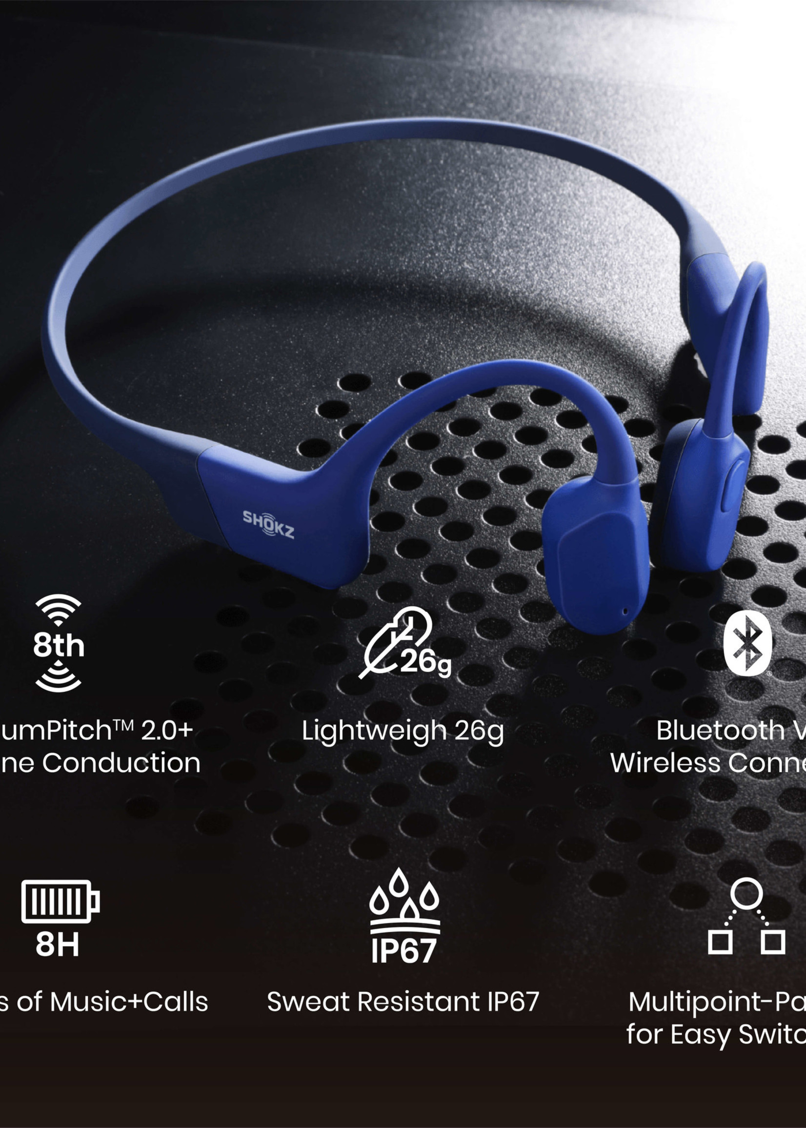 Shokz OpenRun Bone conduction hoofdtelefoon - Blue