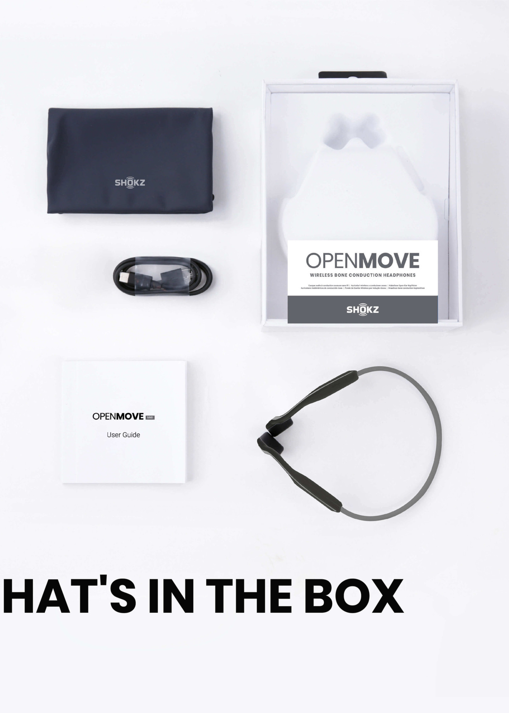 Shokz OpenMove Bone conduction hoofdtelefoon - Grey