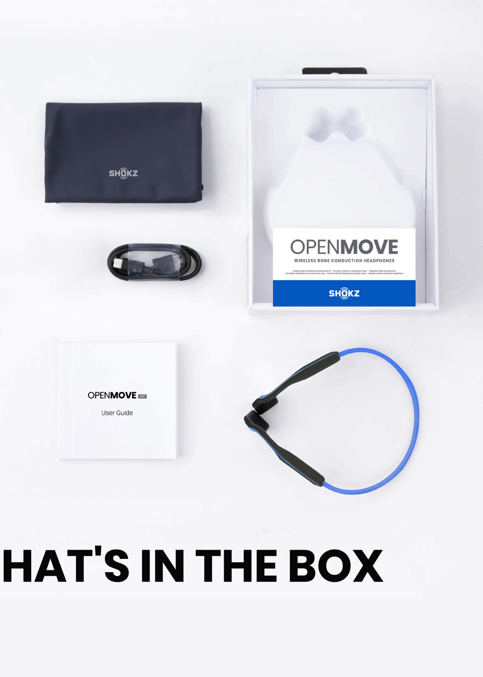 Shokz OpenMove Bone conduction hoofdtelefoon - Blue