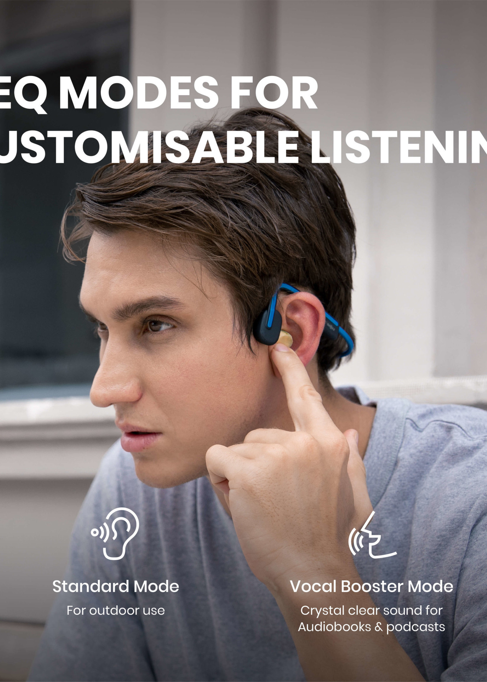 Shokz OpenMove Bone conduction hoofdtelefoon - Blue